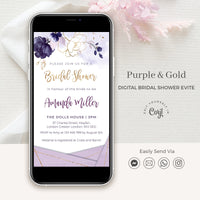 Violetta | Purple Bridal Shower Electronic Invitation