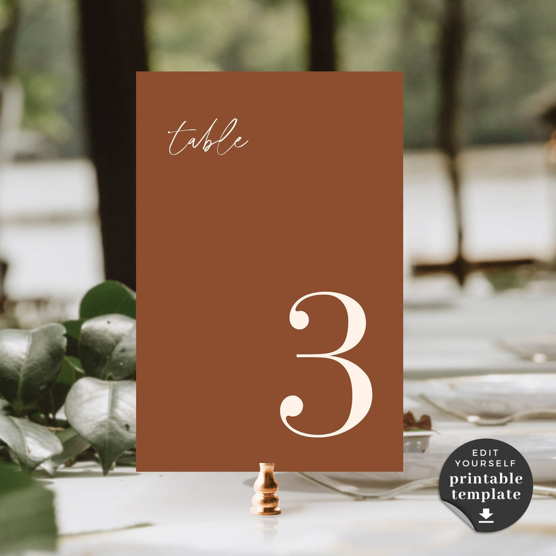 SIENNA Terracotta Table Numbers Wedding Printable