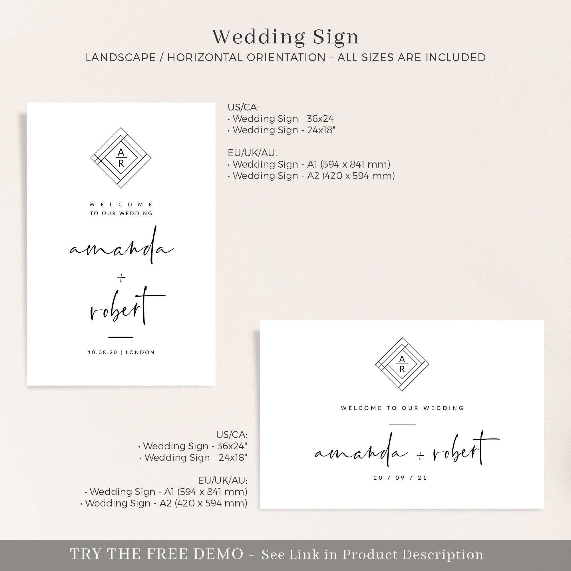 Giulia | Welcome To Our Wedding Sign Template