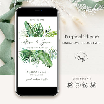 Tropical Wedding Save the Date Evite