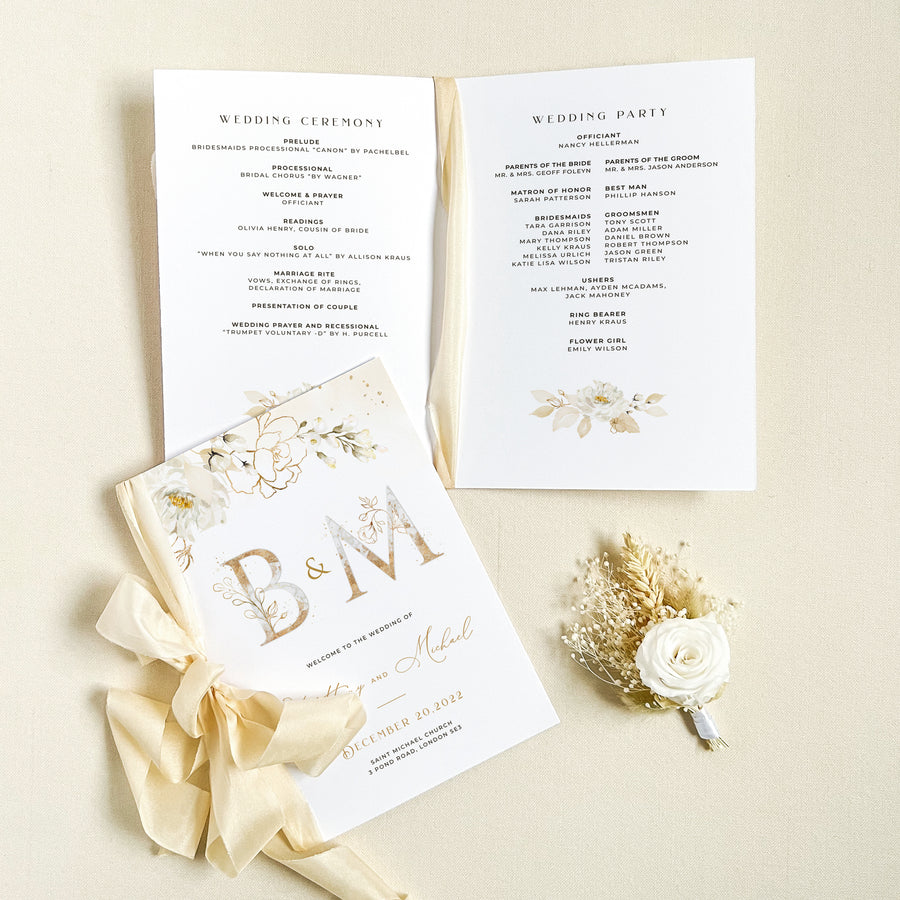 Dora | Elegant Wedding Ceremony Program Template