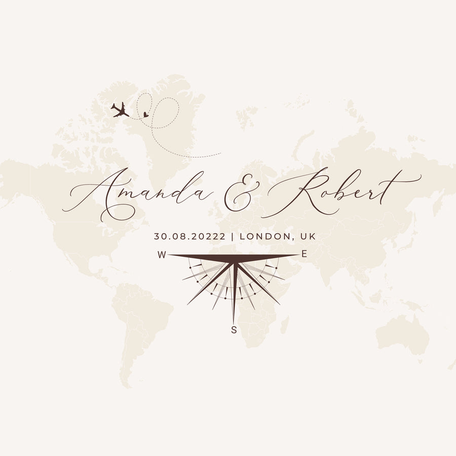 Sofia | Travel Theme Monogram Wedding Logo Template