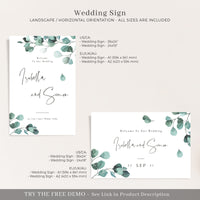 Luisa | Eucalyptus Wedding Welcome Sign Template