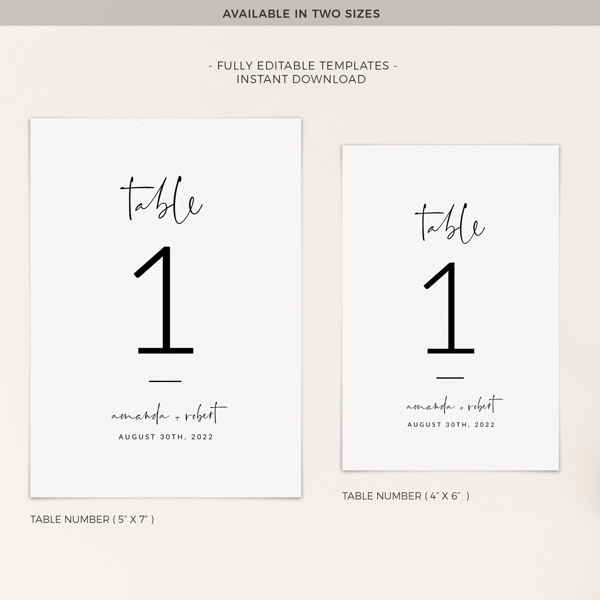 Giulia | Minimalist Table numbers Wedding Template