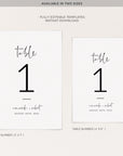 Giulia | Minimalist Table numbers Wedding Template