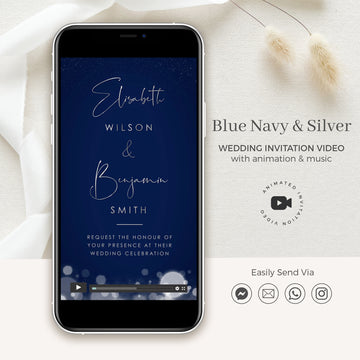 Anita | Blue Navy Wedding Invitation Video