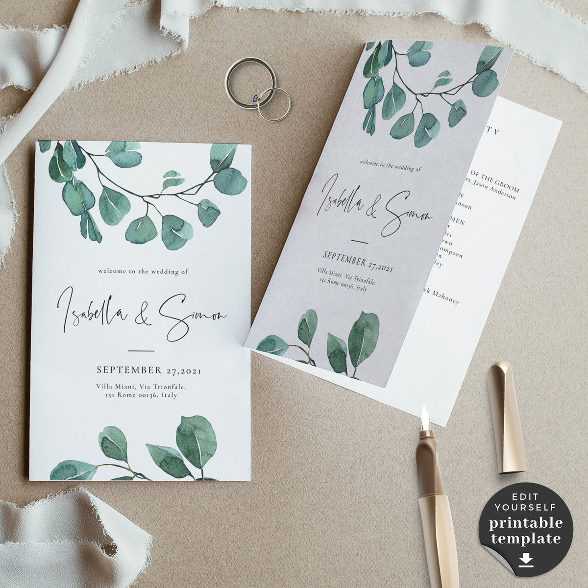 Luisa | Printable Order Of Service Wedding