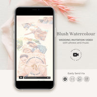 Blush Watercolour Wedding Invitation Video