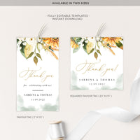 Marisol | Sunflowers Wedding Favour Tags Template
