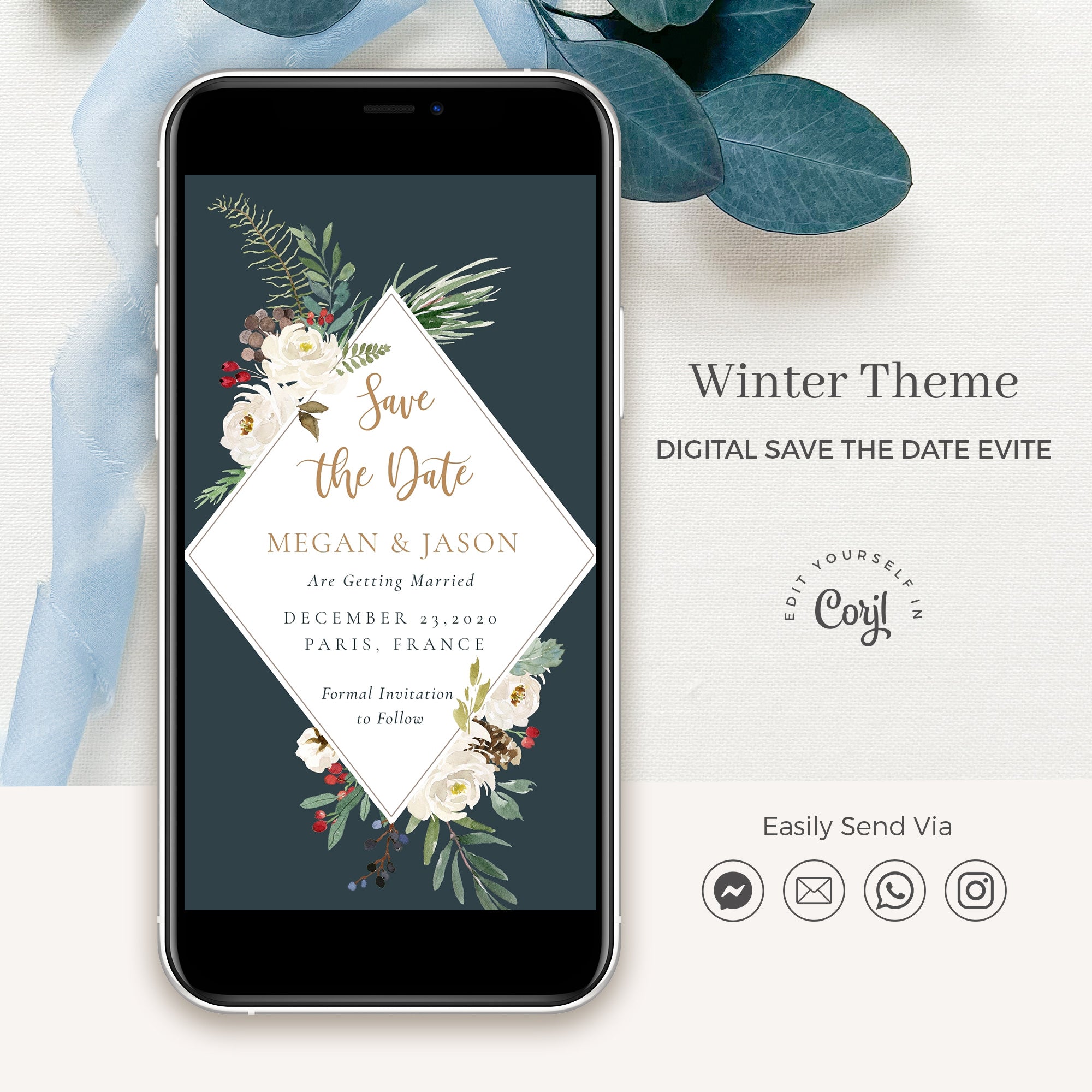 Natalia | Christmas Wedding Electronic Save the Date