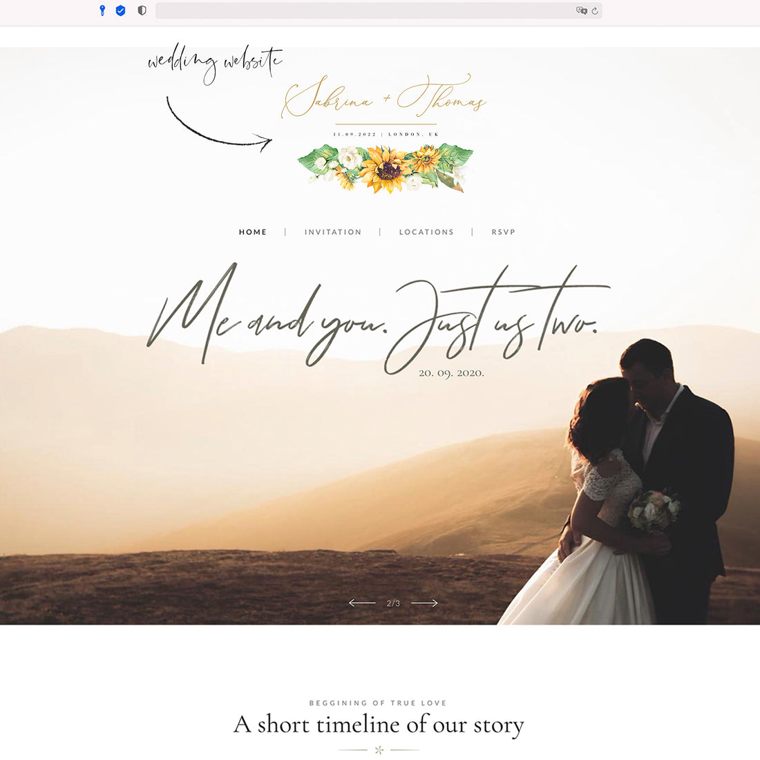 Marisol | Sunflowers Wedding Logo Design Template
