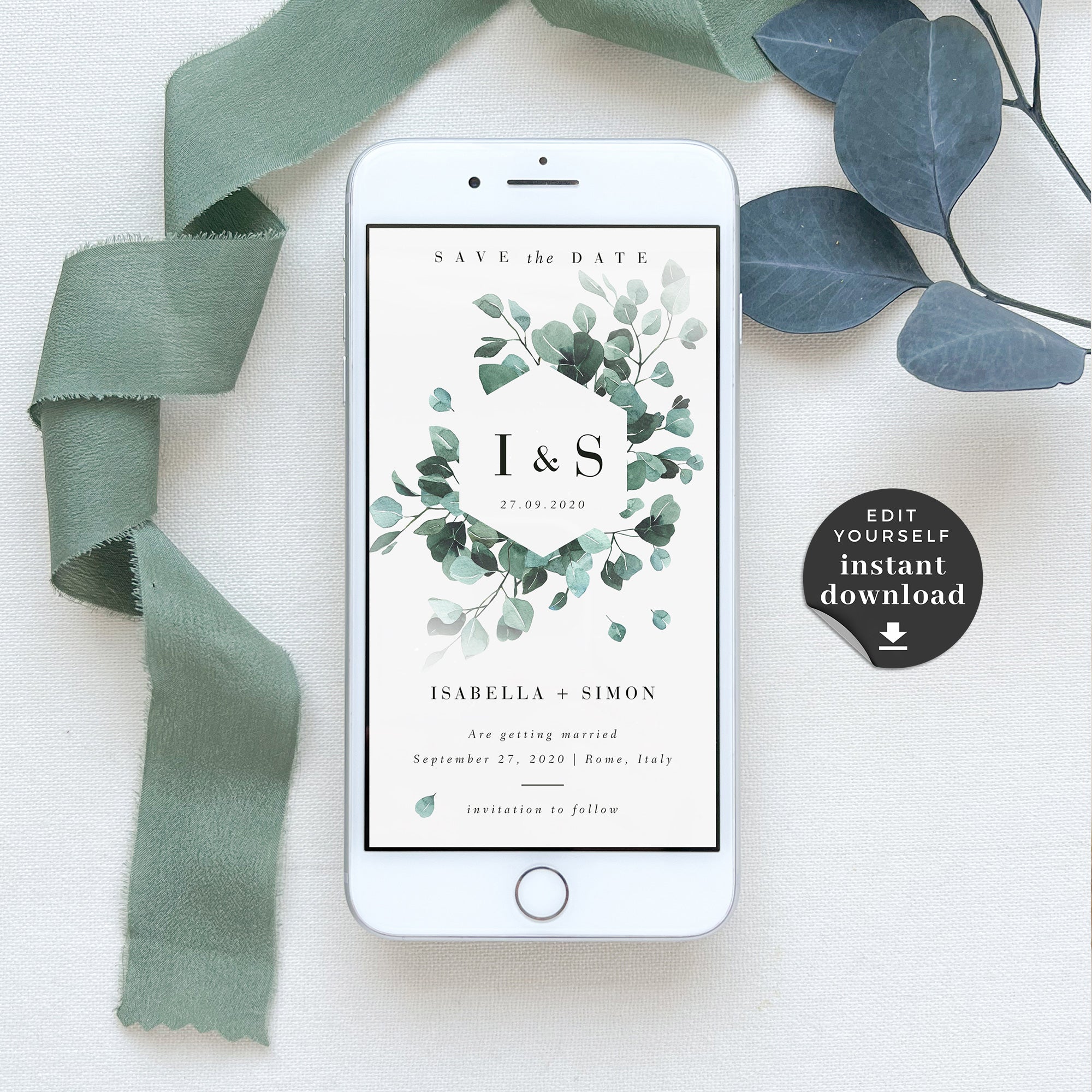 Luisa | Eucalyptus Electronic Save the Date