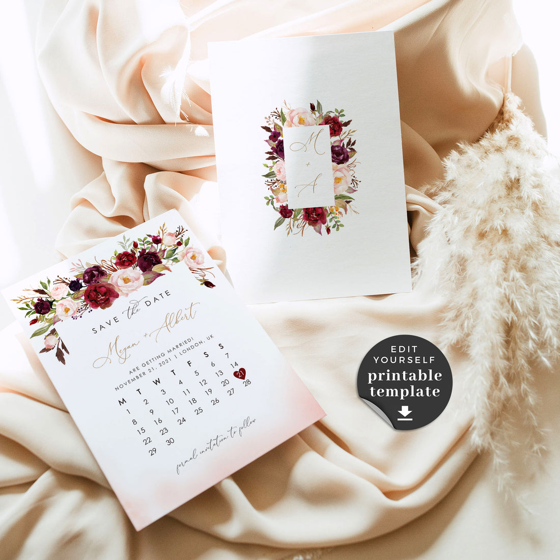 Rosita | Calendar Save the Date Card Template