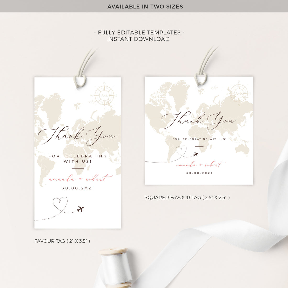 Sofia | World Map Gift Tags Template