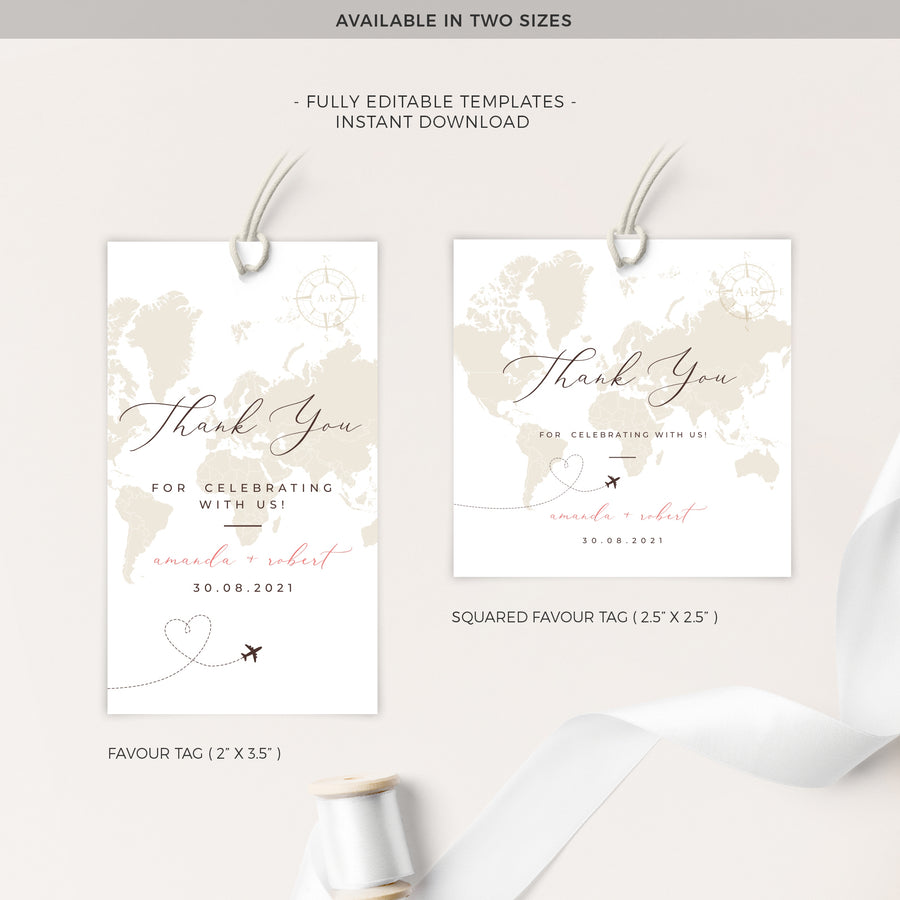 Sofia | World Map Gift Tags Template