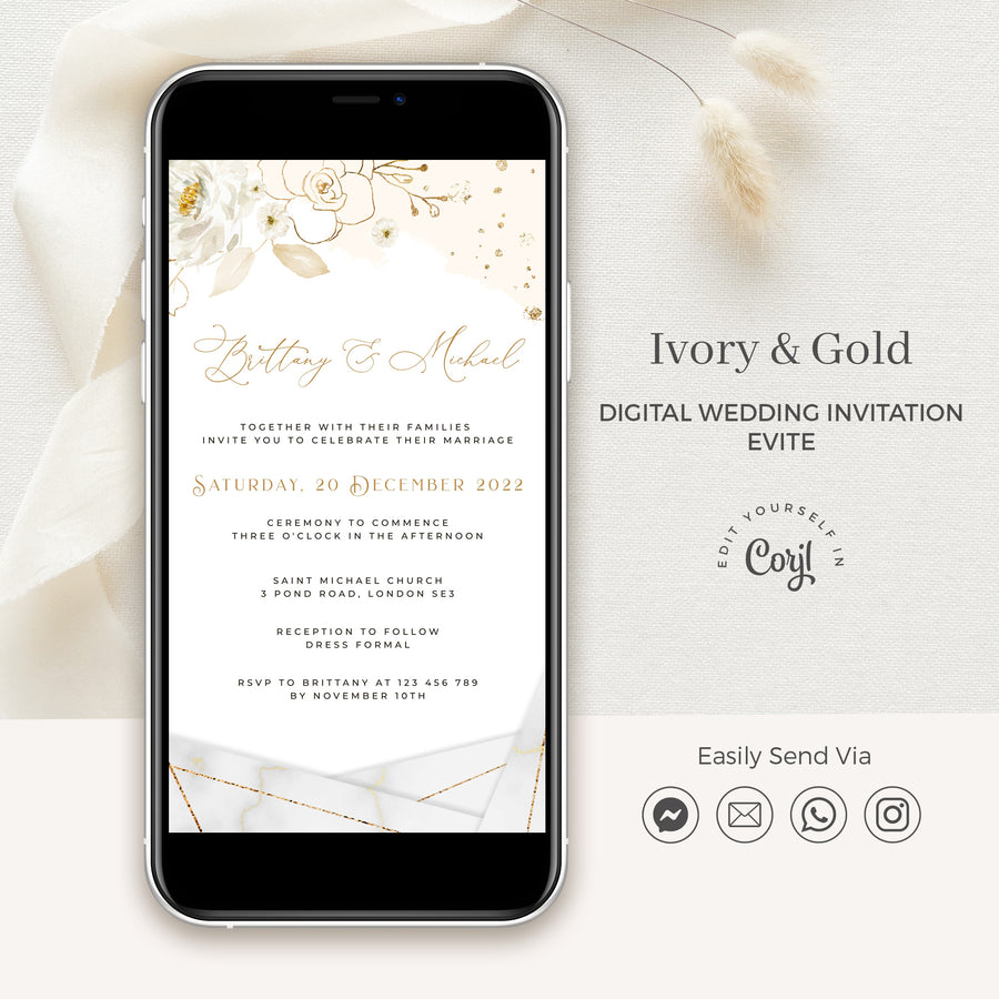Dora | Elegant Digital Wedding Invitation