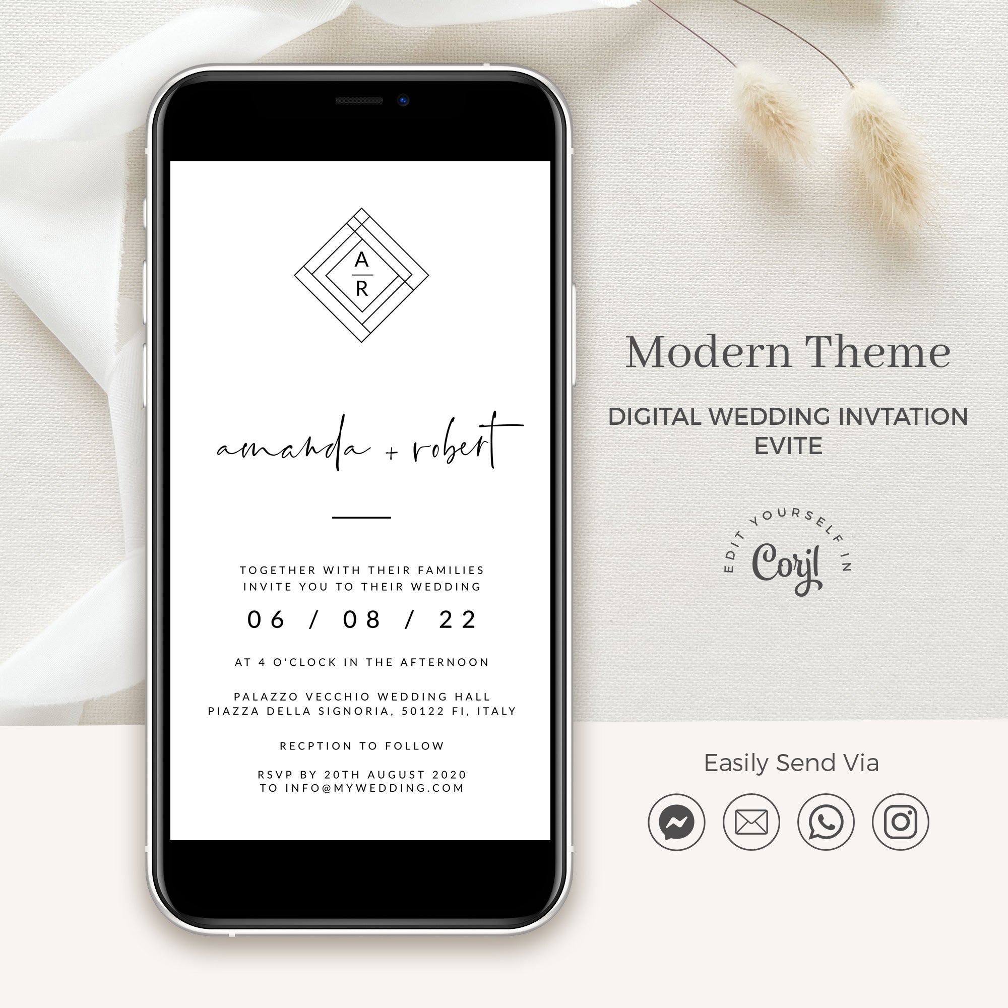 Giulia | Modern Electronic Wedding Invitation