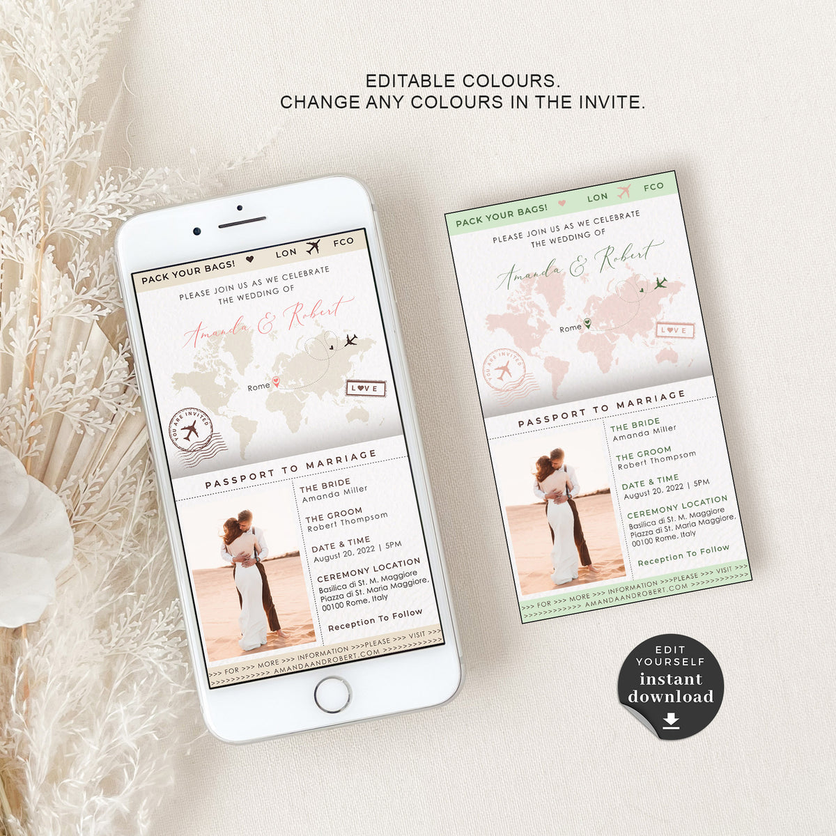 SOFIA Static Digital Wedding Invitation (Image/PDF) – Creative Things ...