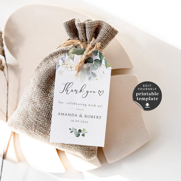 Flora | Rustic Wedding Favour Tags Template