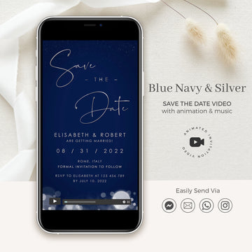 Anita | Blue Navy Animated Save the Date
