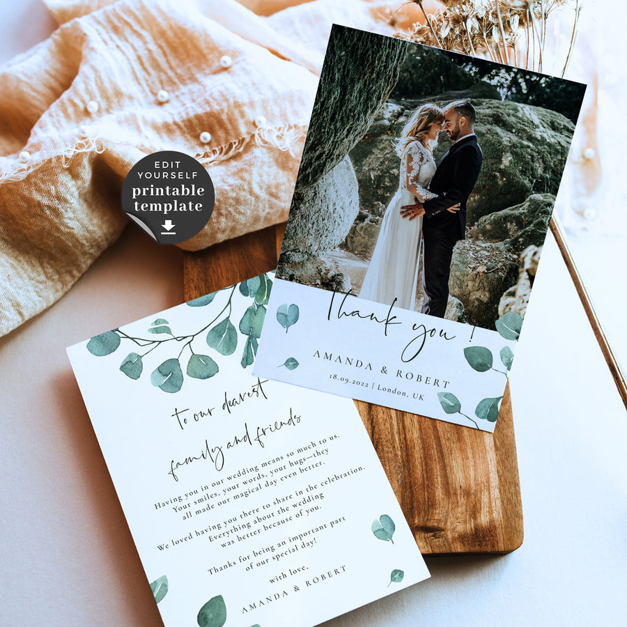 Luisa | Printable Wedding Thank You Card With Photo