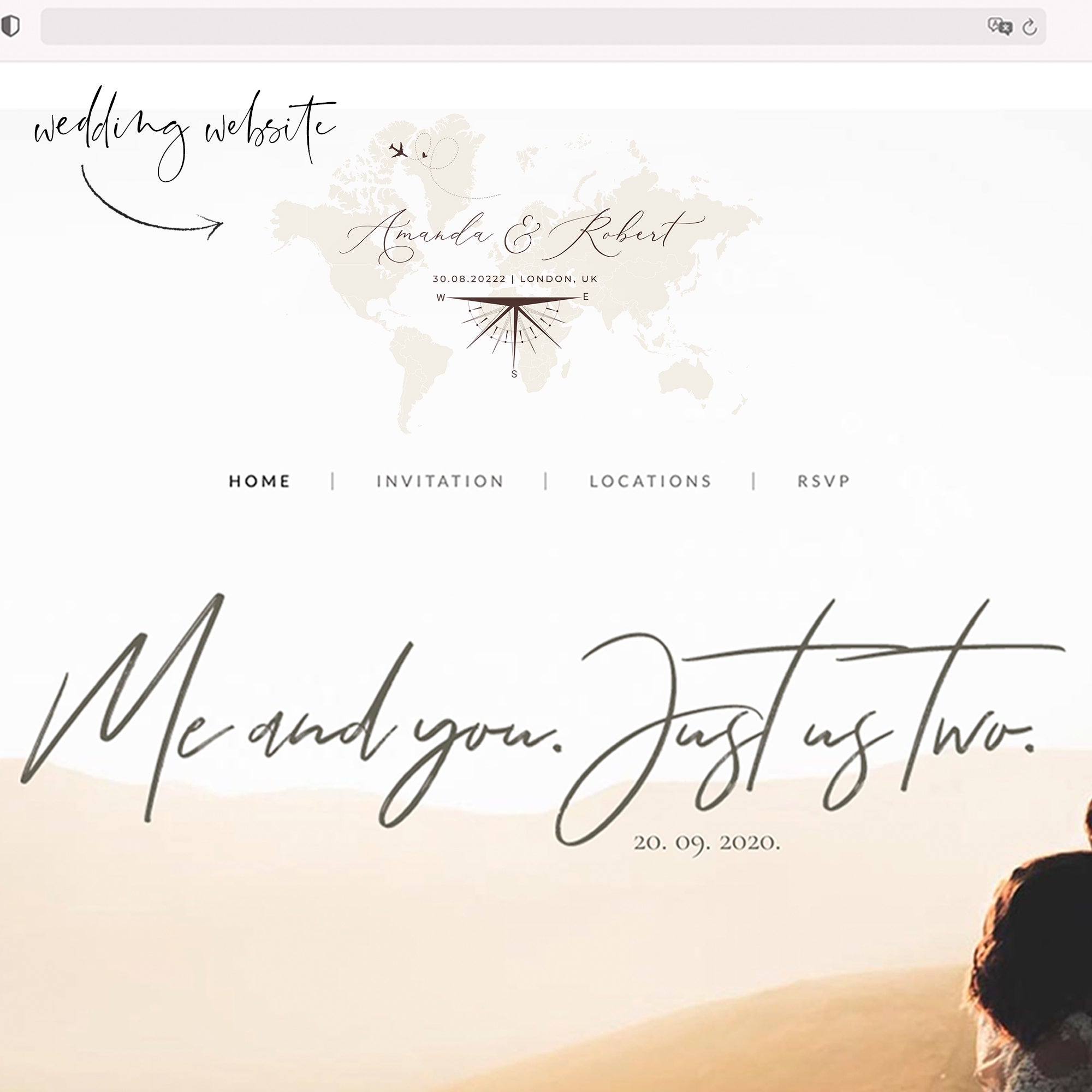 Sofia | Travel Theme Monogram Wedding Logo Template