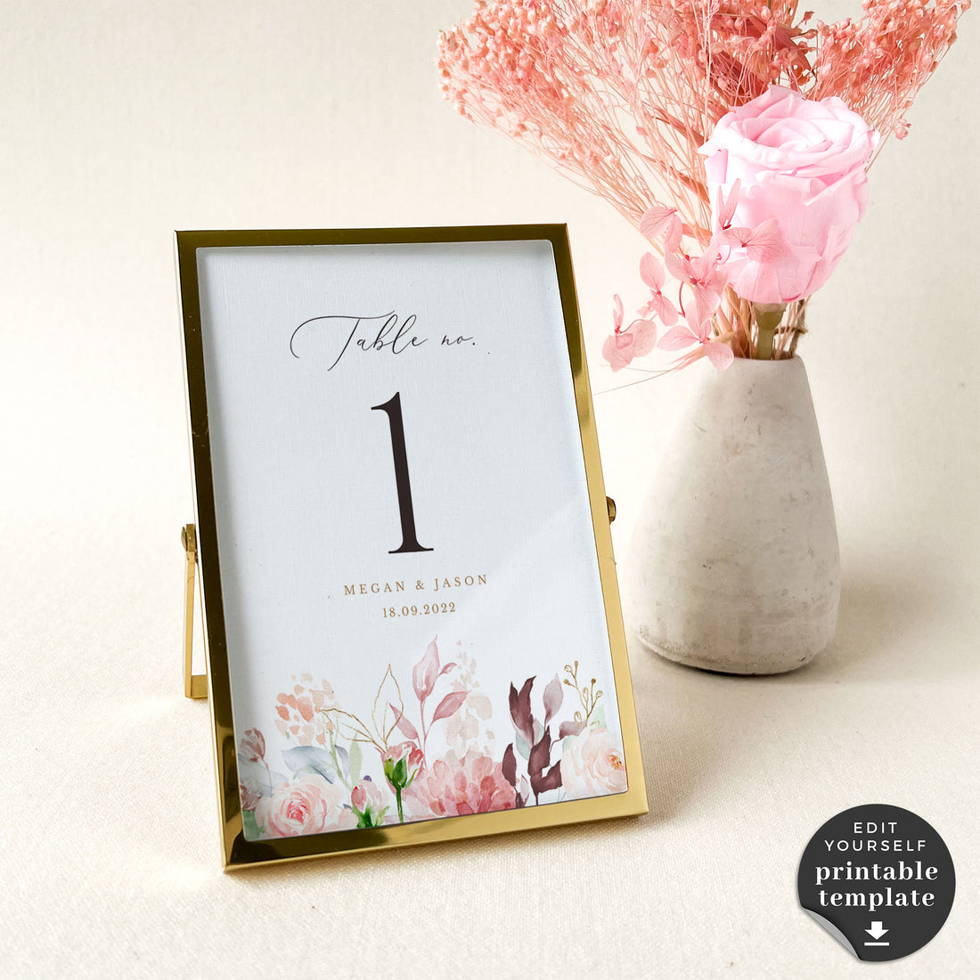 Fiorella | Romantic Wedding Table Cards Template