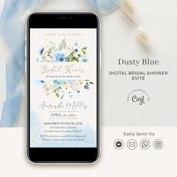 Azzurra | Light Blue Bridal Shower Invitation Evite