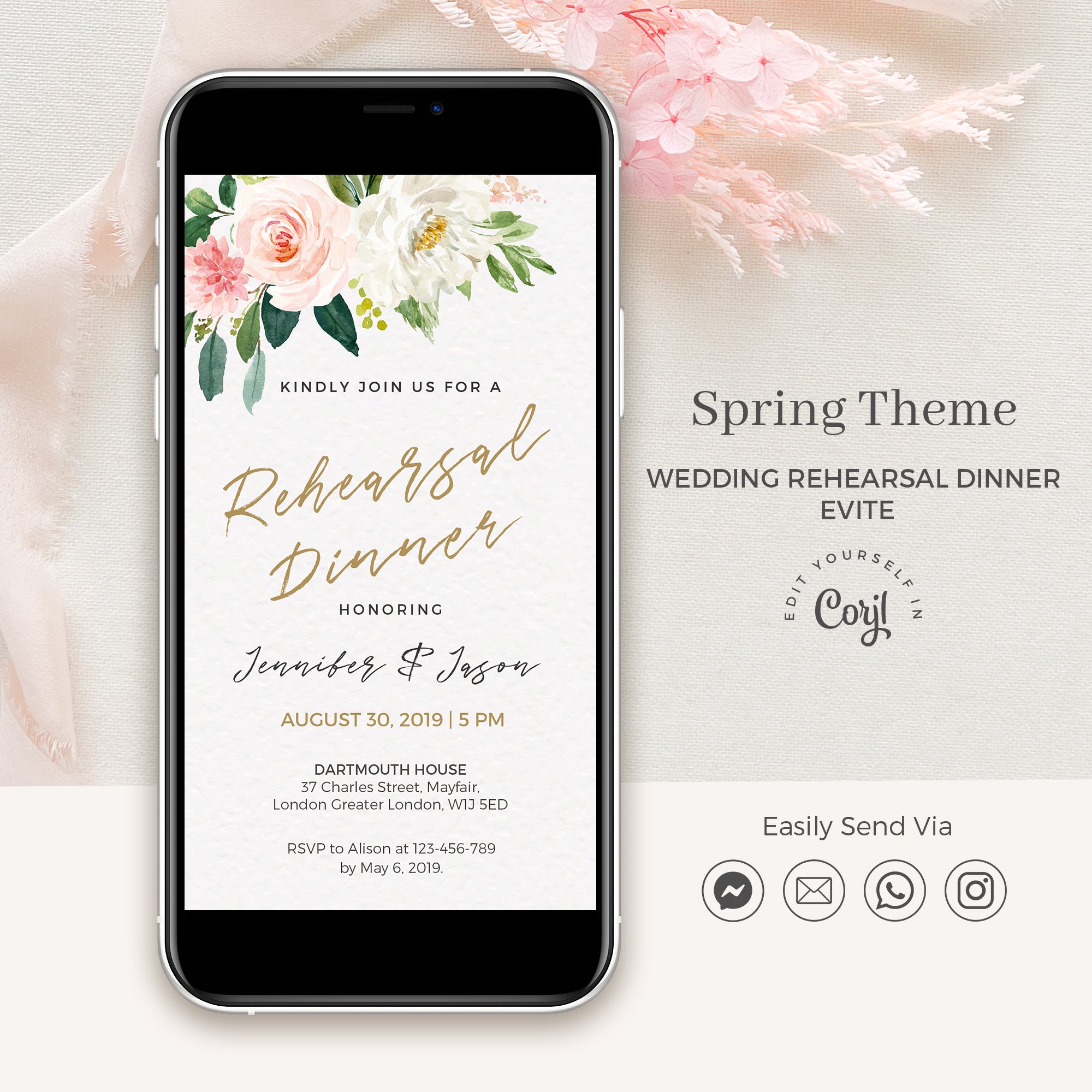 GEMMA Wedding Rehearsal Dinner Electronic Invitation