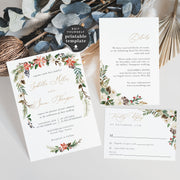 Natalia | Christmas Themed Wedding Invitation Suite Template