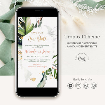 Palma | Tropical Wedding Postponed Digital Card
