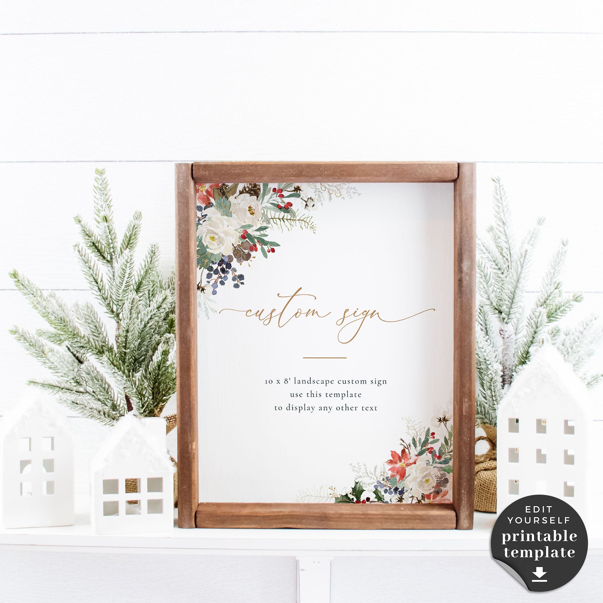 Natalia | Christmas Themed Custom Wedding Sign Template