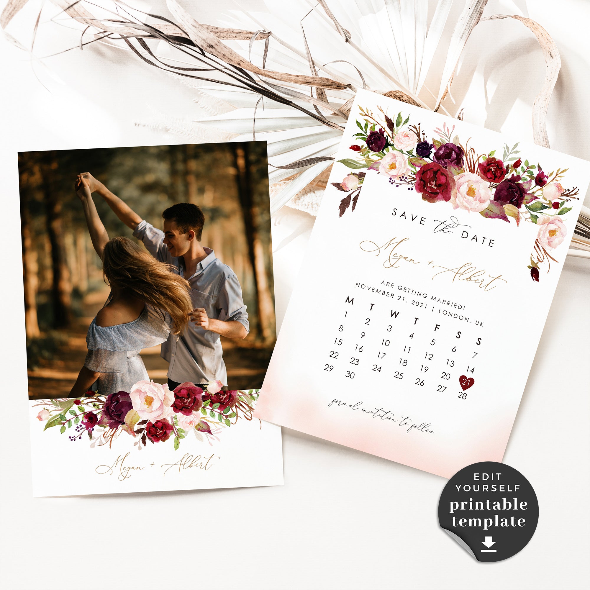 Rosita | Calendar Save the Date Card Template