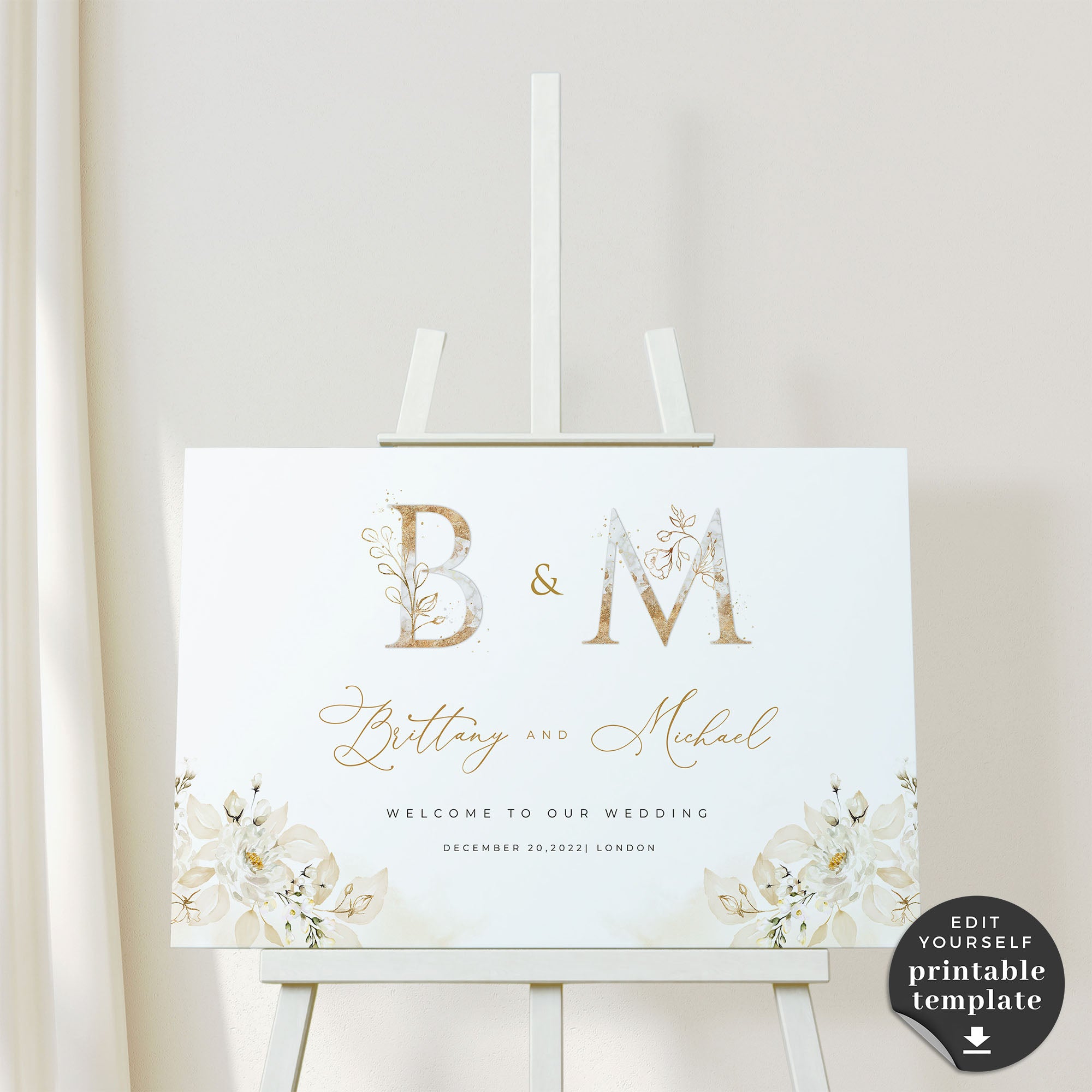 Dora | Elegant Wedding Sign Template