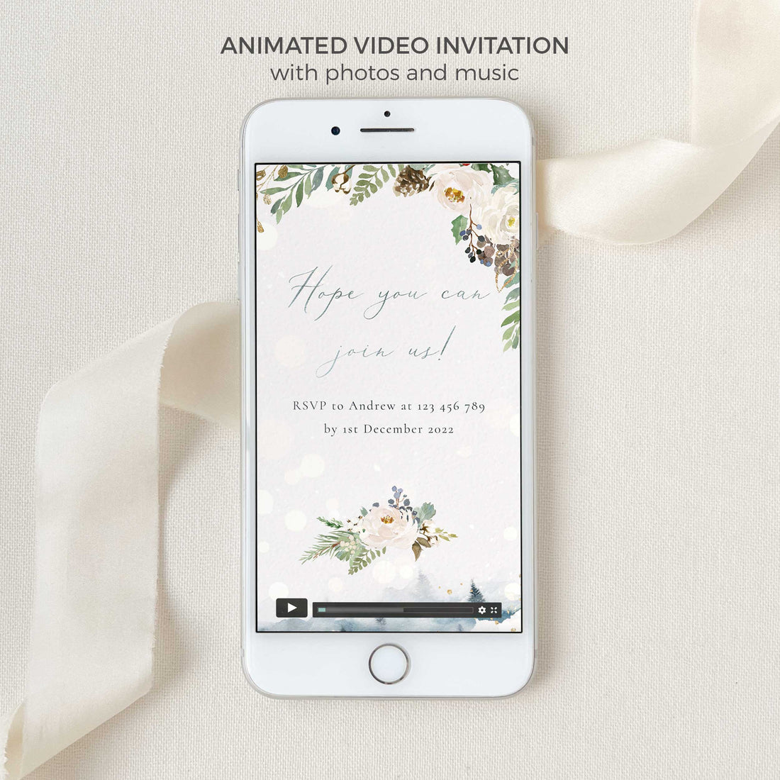 Neve | Winter Theme Animated Wedding Invitation Video