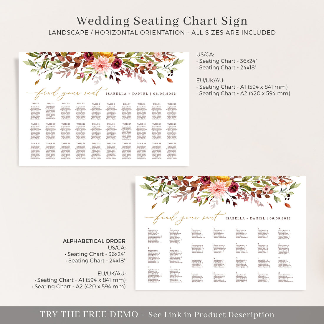 Ambra | Printable Autumn Wedding Seating Plan Template ambra-printable-autumn-wedding-seating-plan-template