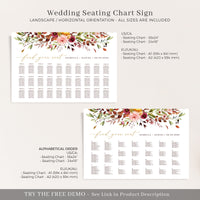 Ambra | Printable Autumn Wedding Seating Plan Template
