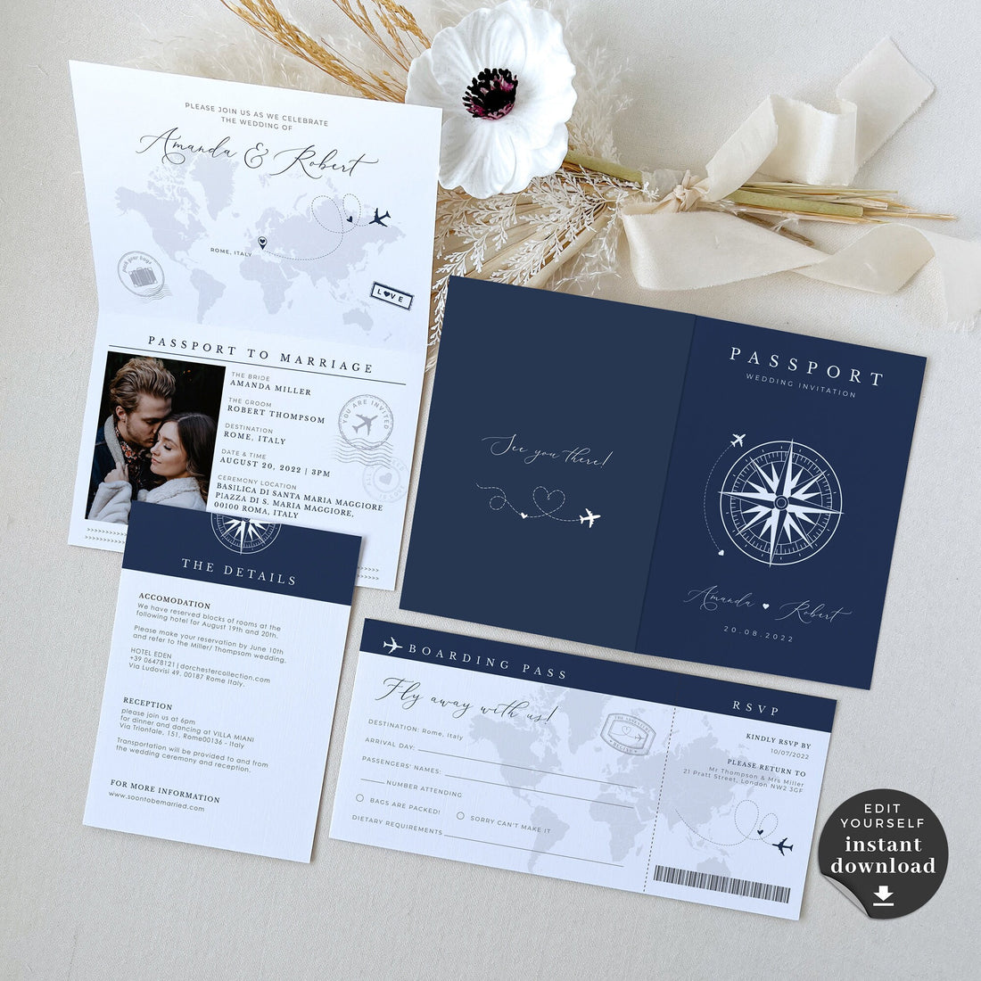 Sofia | Passport Invitation Wedding Template