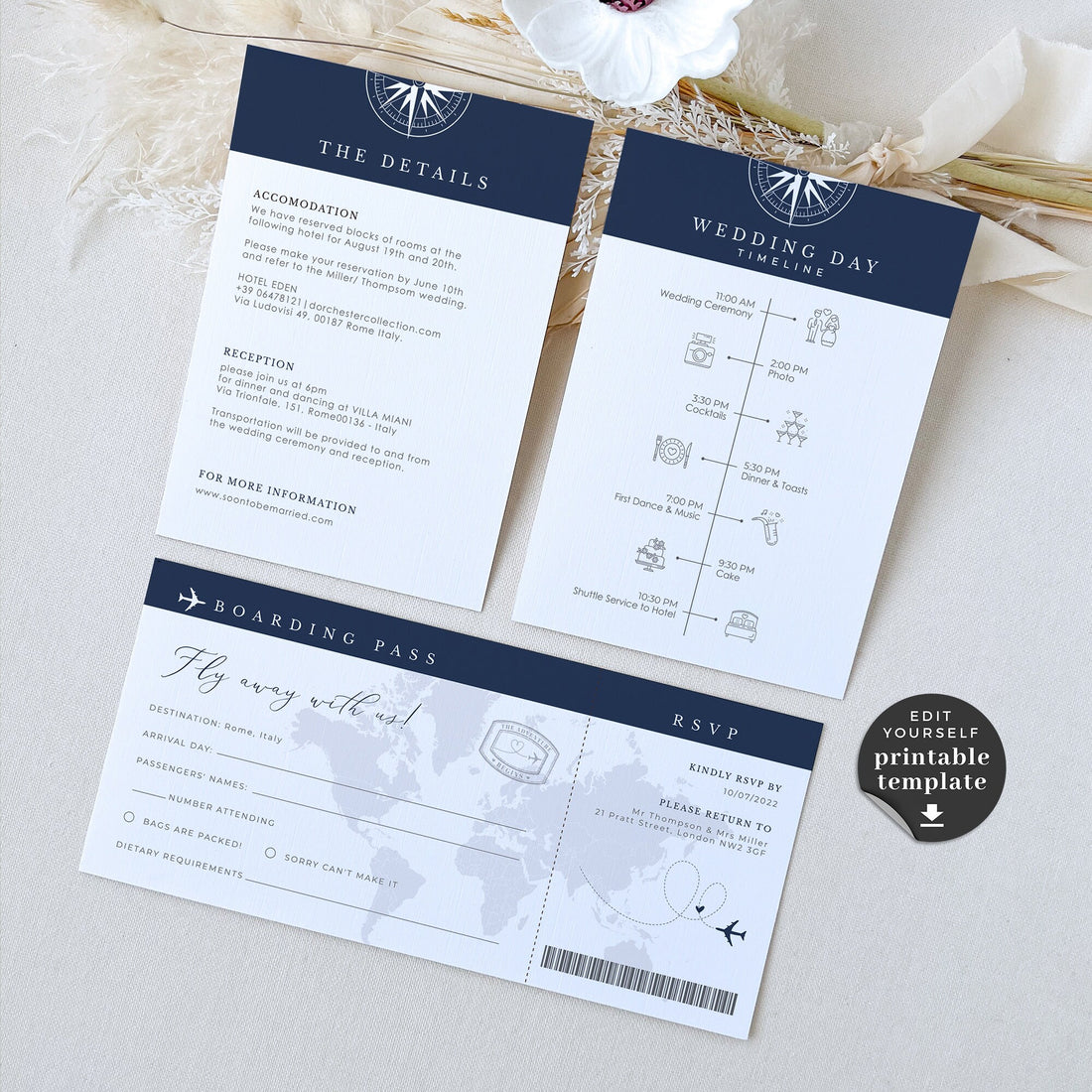 Printable Passport Invitation Design Suite Featuring Couple's Photos | Personalized Passport Invitation Template Printable for New Couples and Friends