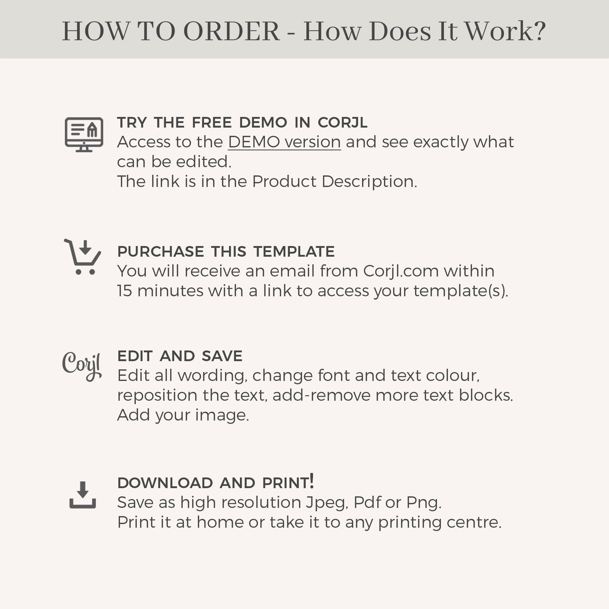 LAUREL Boho Wedding Order of Events Sign Printable