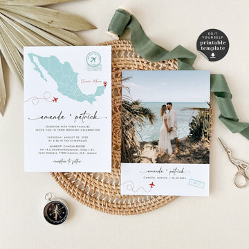 Mexico Wedding Invitation Template With Photo