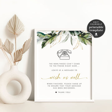 Audio Guest Book Sign Template Tropical