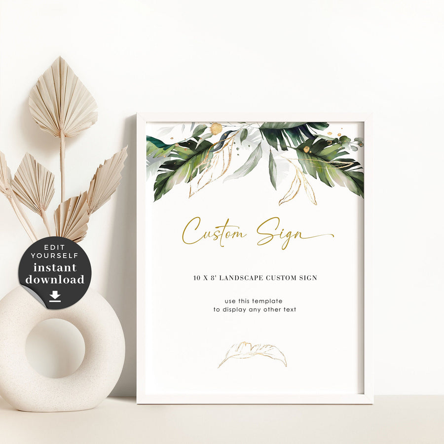 Tropical Wedding Signage Template