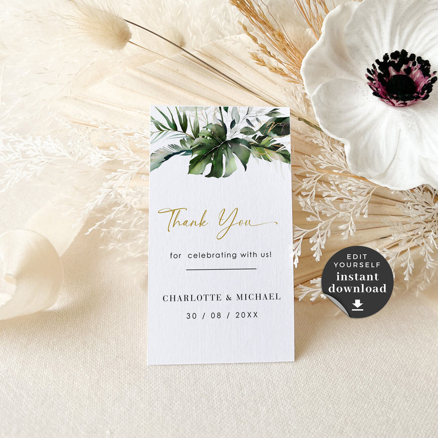 Tags for Wedding Favors Template Tropical