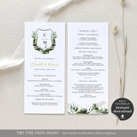 Template for Wedding Program Tropical