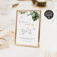 Bubble Send Off Wedding Sign Tropical