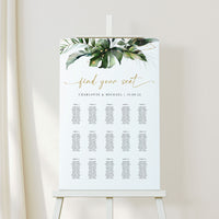 Tropical Wedding Seating Chart Plan Template