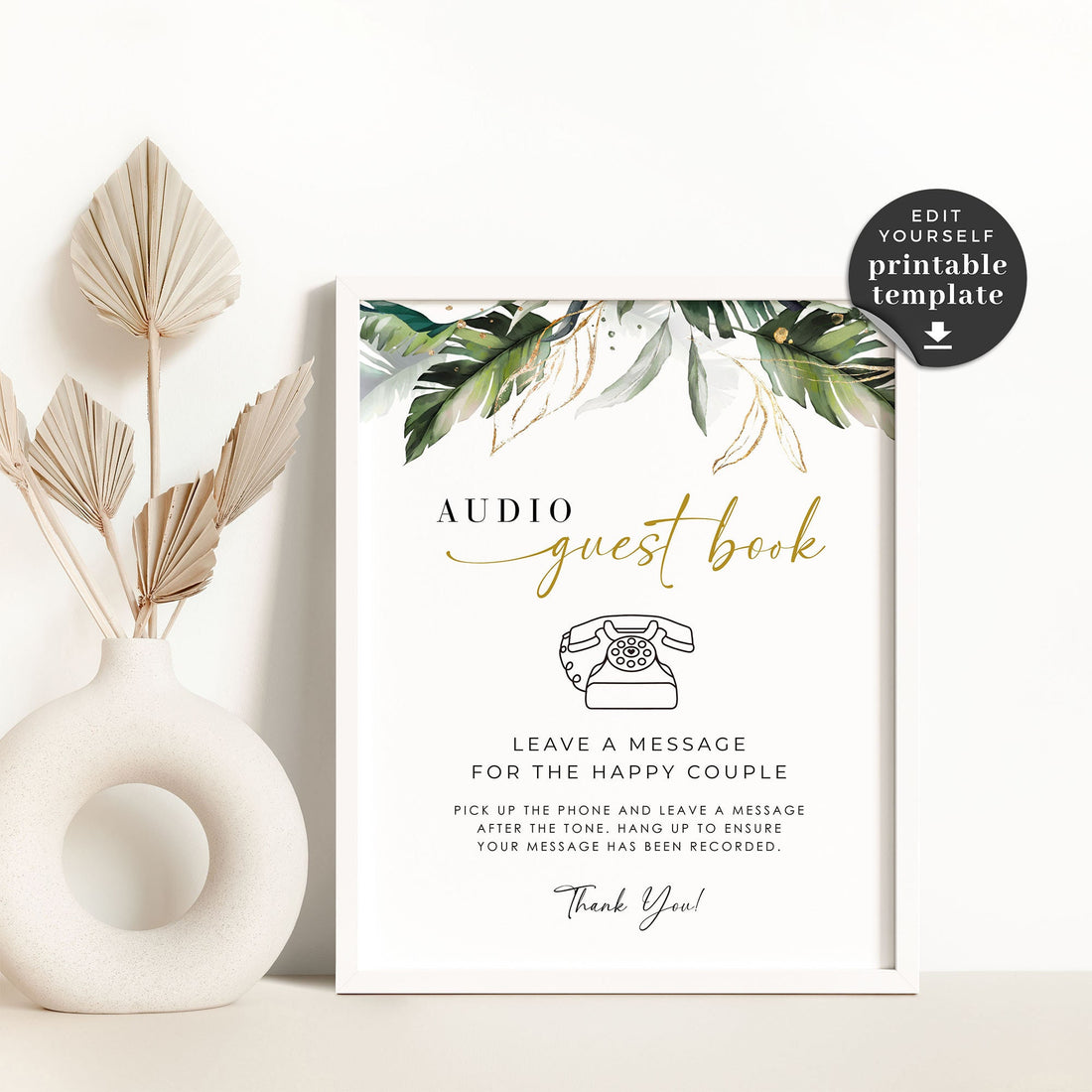 Audio Guest Book Sign Template Tropical