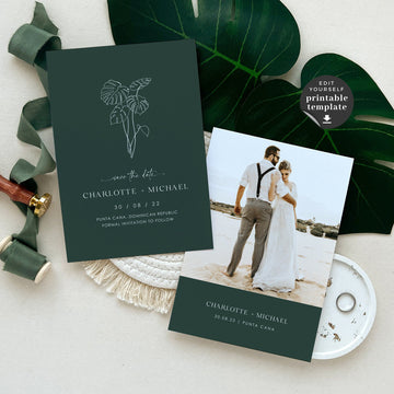 Modern Tropical Save the Date Template