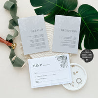Minimal Tropical Wedding Invitation Template Set